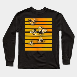 Bee themed gifts for women, men and kids. Bumblebees on stripes Long Sleeve T-Shirt